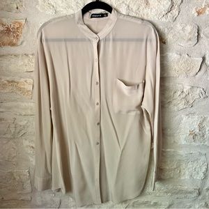 TROUVÉ 100% Silk Oversized Button-Up - size Small